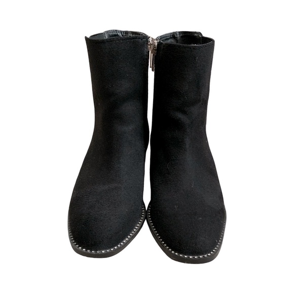 Bebe Womens Bling Black Suede Midolo Chelsea Booties w/rhinestones size fall 7M - Picture 3 of 6